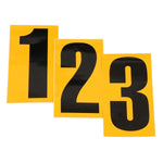 Black Adhesive Numbers on Yellow Background – #0 to #8