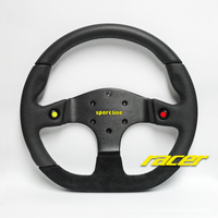 Racing Kart Flat Bottom Steering Wheel – Premium Leather & Suede Covers, Multiple Sizes