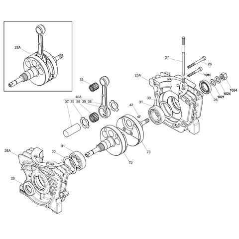 Crankcase & Crankshaft - KA100