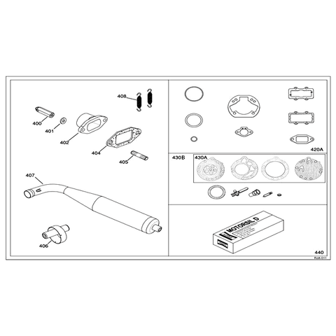 Exhaust Group & Gasket Set - KA100